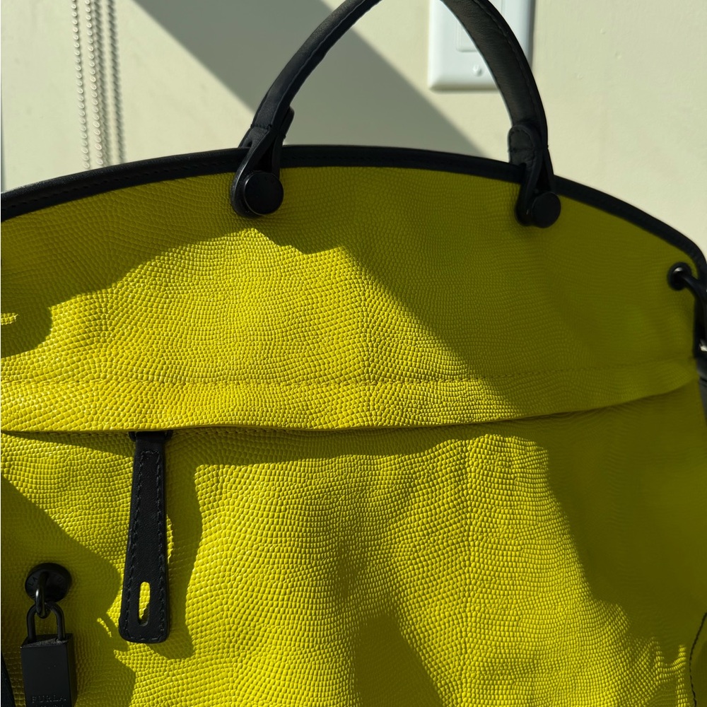 Furla Yellow and Black Messenger Tote - Picture 3 of 8